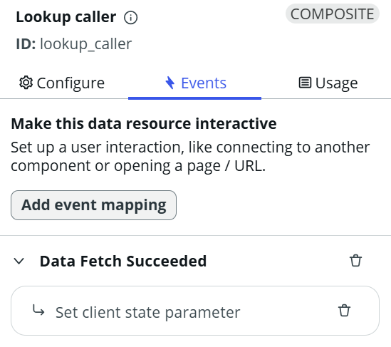Setting a client state parameter via an event