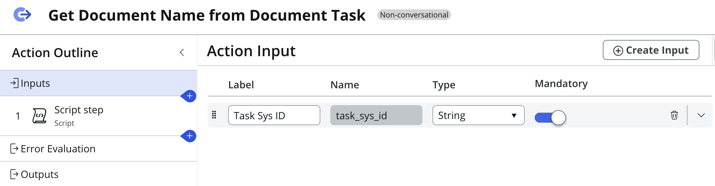 Flow action setup