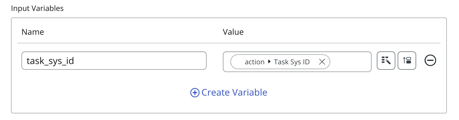 Script step input variable